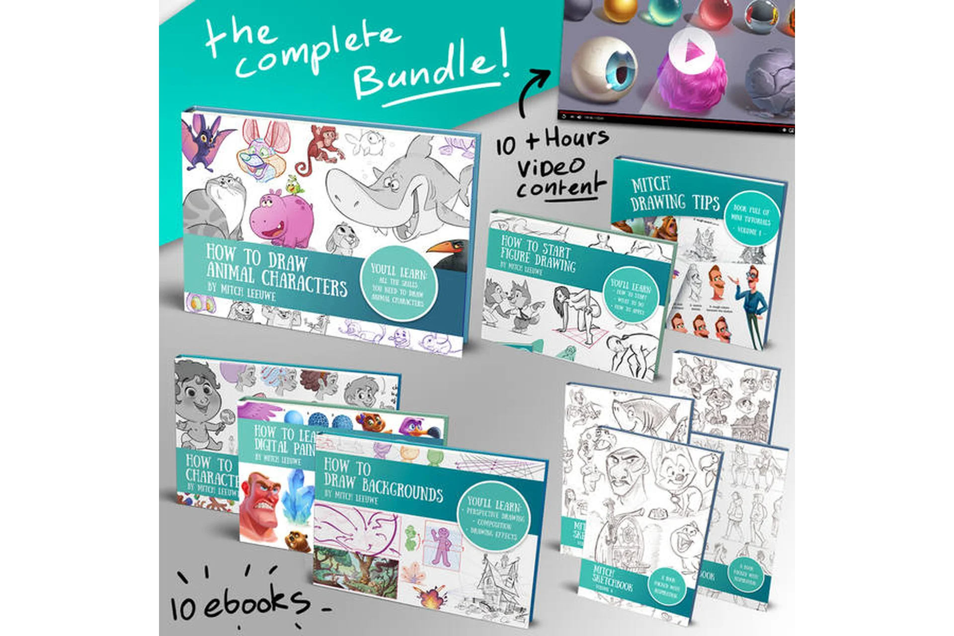 Сборник уроков по цифровому рисованию. The complete bundle (Mitch Leeuwe), фото 1 из 1.