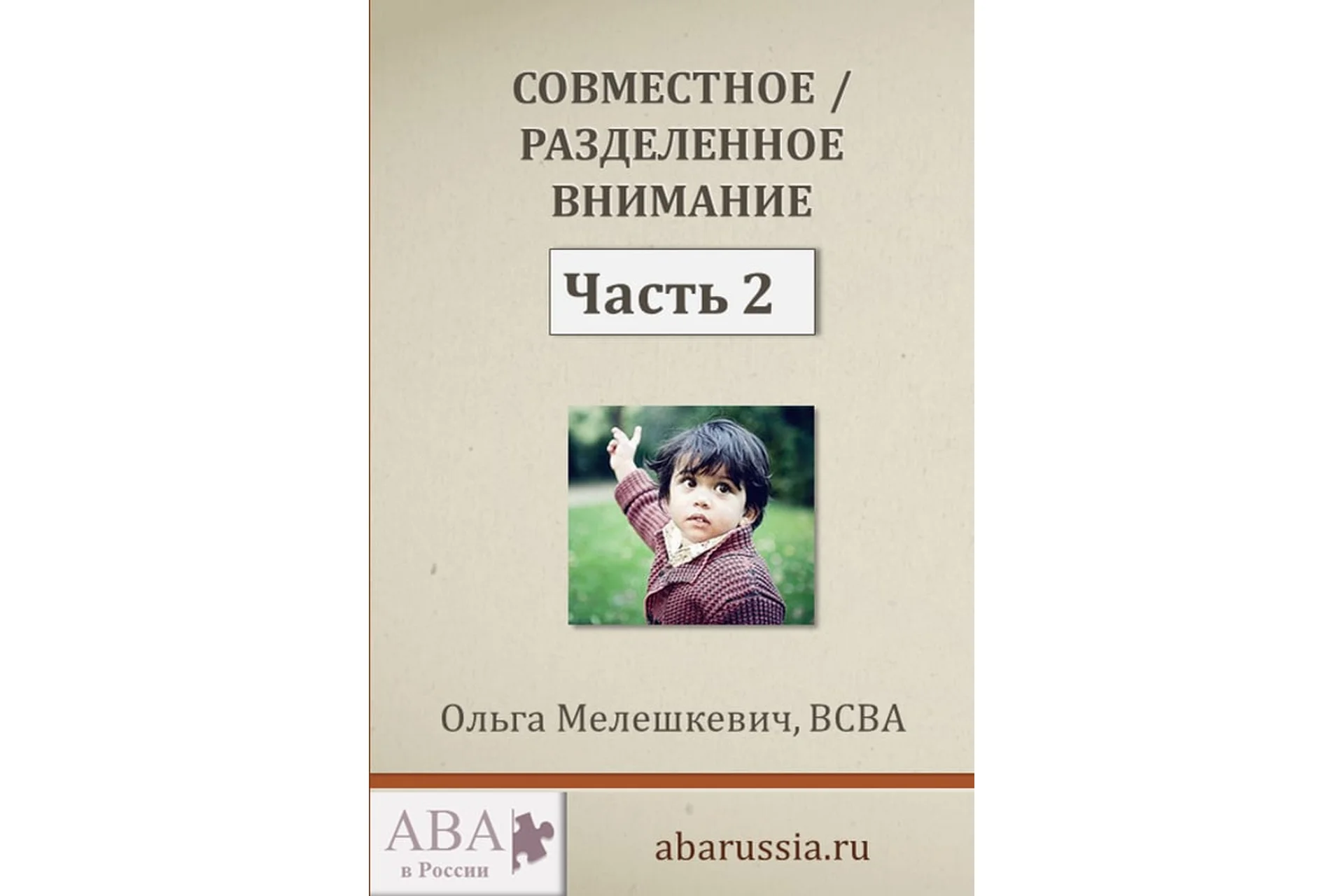 [ABARussia] Совместное / Разделенное Внимание у ребенка с РАС. Часть 2 (Ольга Мелешкевич), фото 1 из 1.