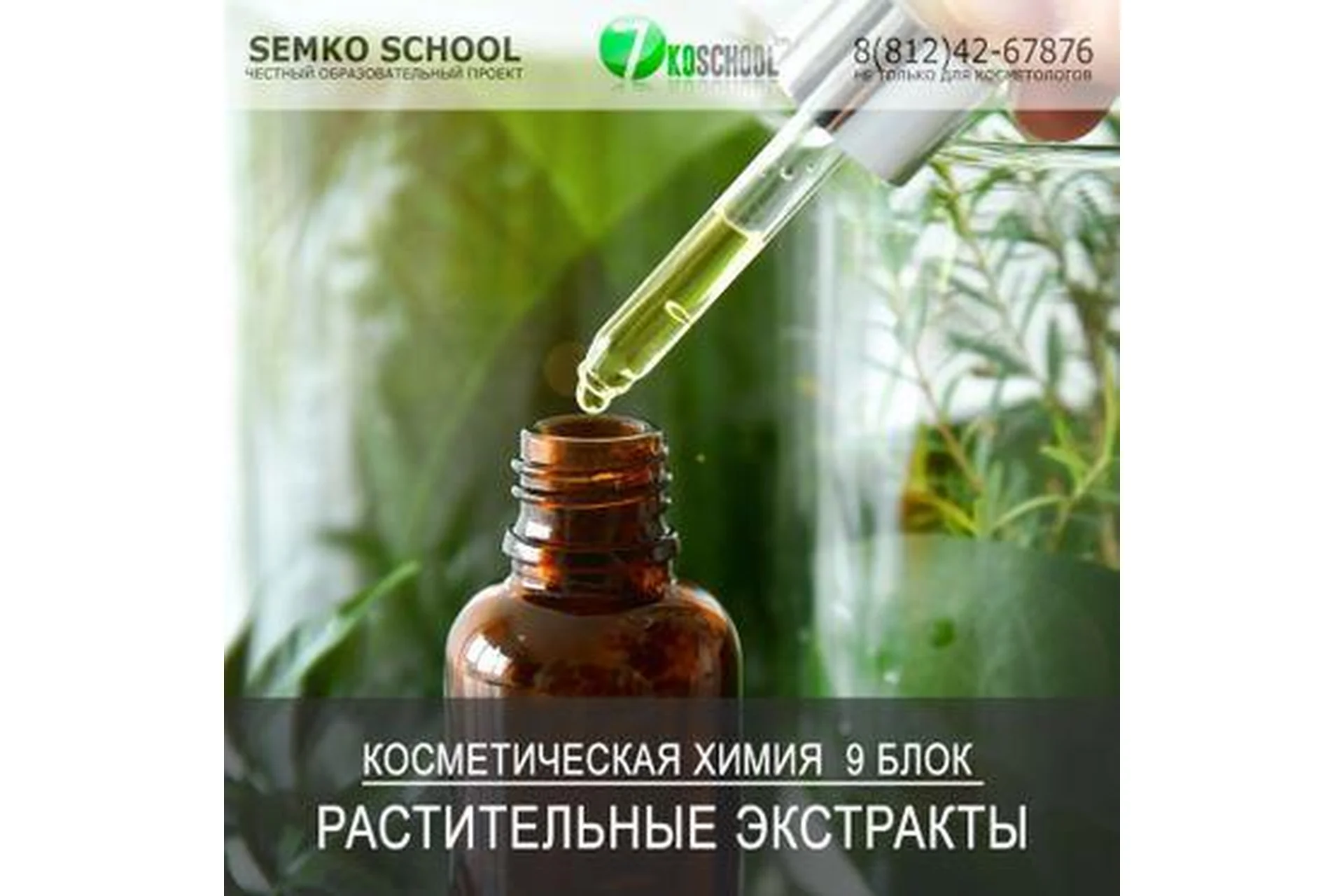 [7koschool] Косметическая химия. Блок 9 «Растительные экстракты» (Анастасия Семко), фото 1 из 1.