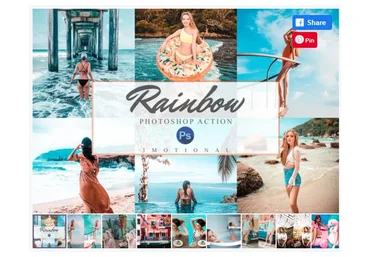 [Creativefabrica] 11 Rainbow Photoshop Actions, ACR, LUT (3Motional)