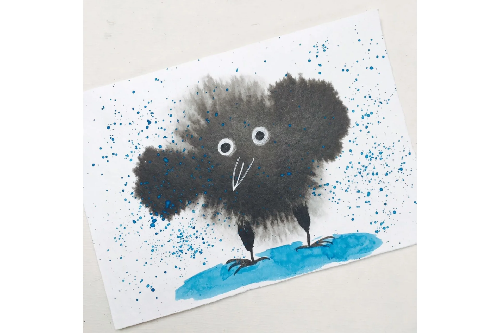 Пушистые открытки: легко и просто рисуем пушистиков по-мокрому (Виктория Соболевская), фото 1 из 1.