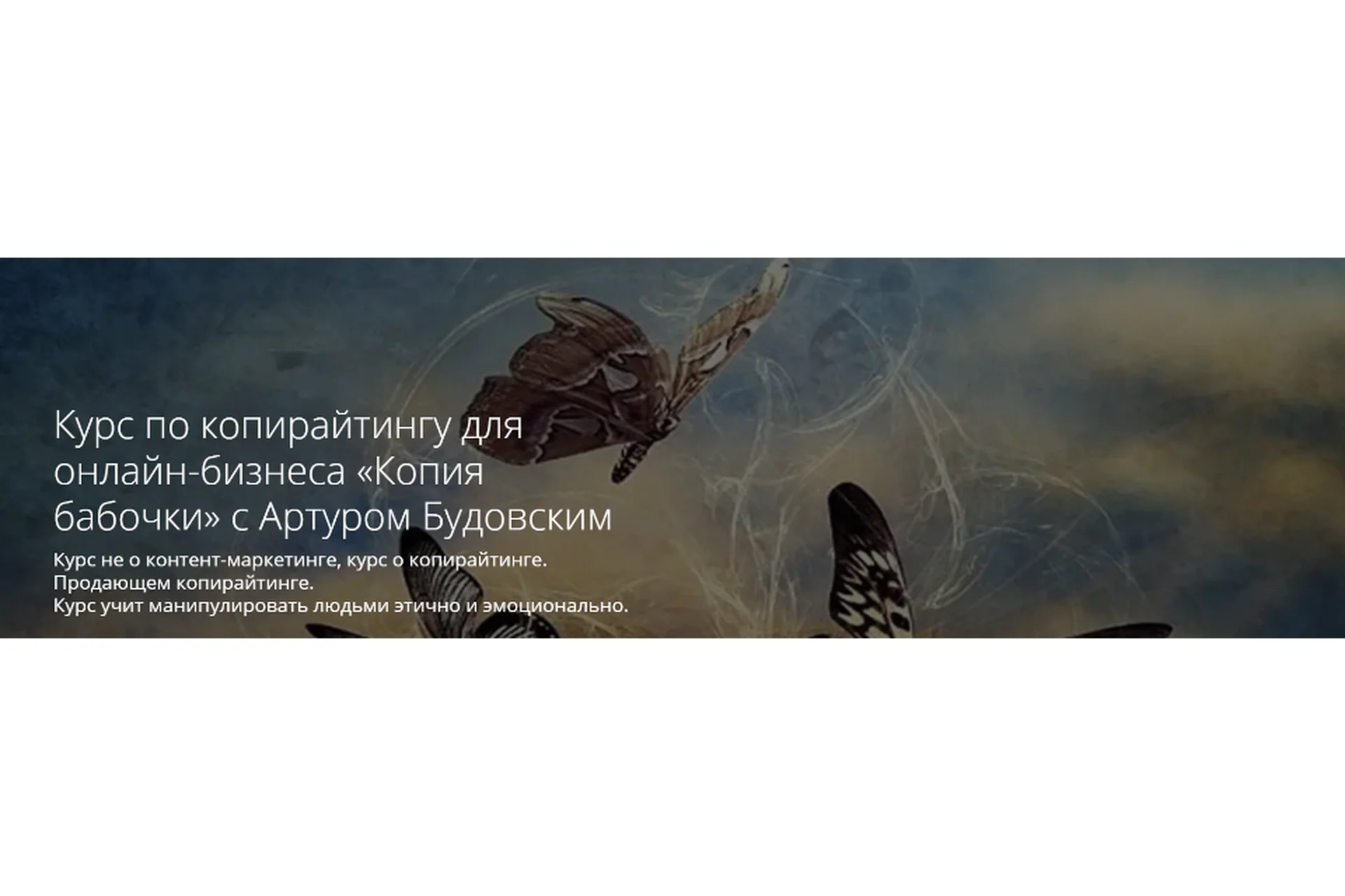 [На Арене] Копирайтинг для онлайн-бизнеса «Копия бабочки». 2021 (Артур Будовский), фото 1 из 1.