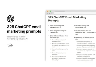 1325 ChatGPT prompts to make you top 1% in email marketing / 1325 запросов email-маркетинг (Pascio)