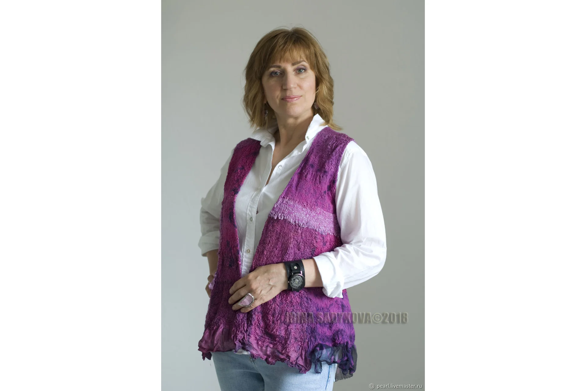 Жилет «Квилт» в технике Жатый шелк (Ирина Садыкова), фото 1 из 1.