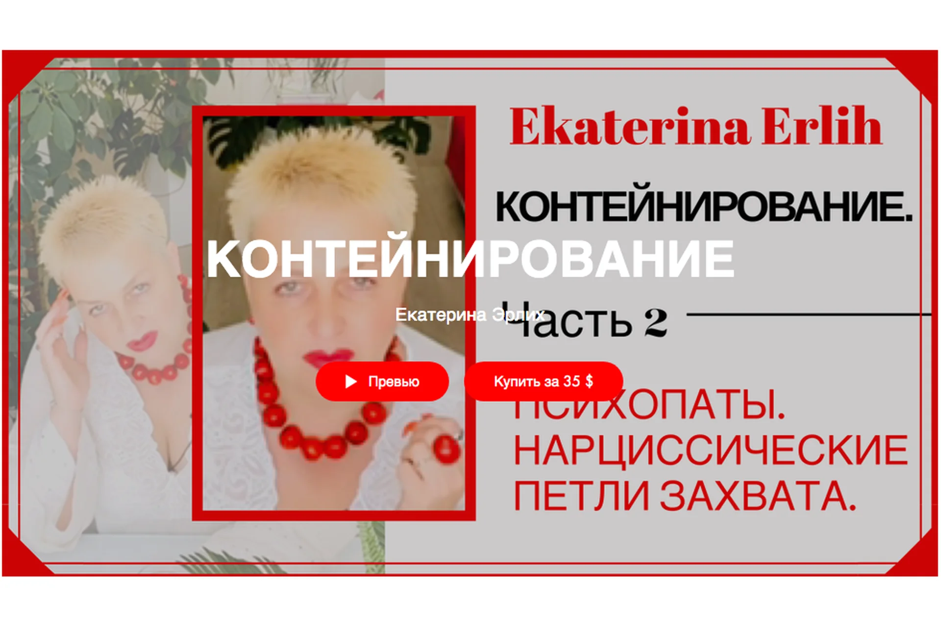 «Психопаты. Нарциссические петли захвата» Контейнирование (Екатерина Эрлих), фото 1 из 1.