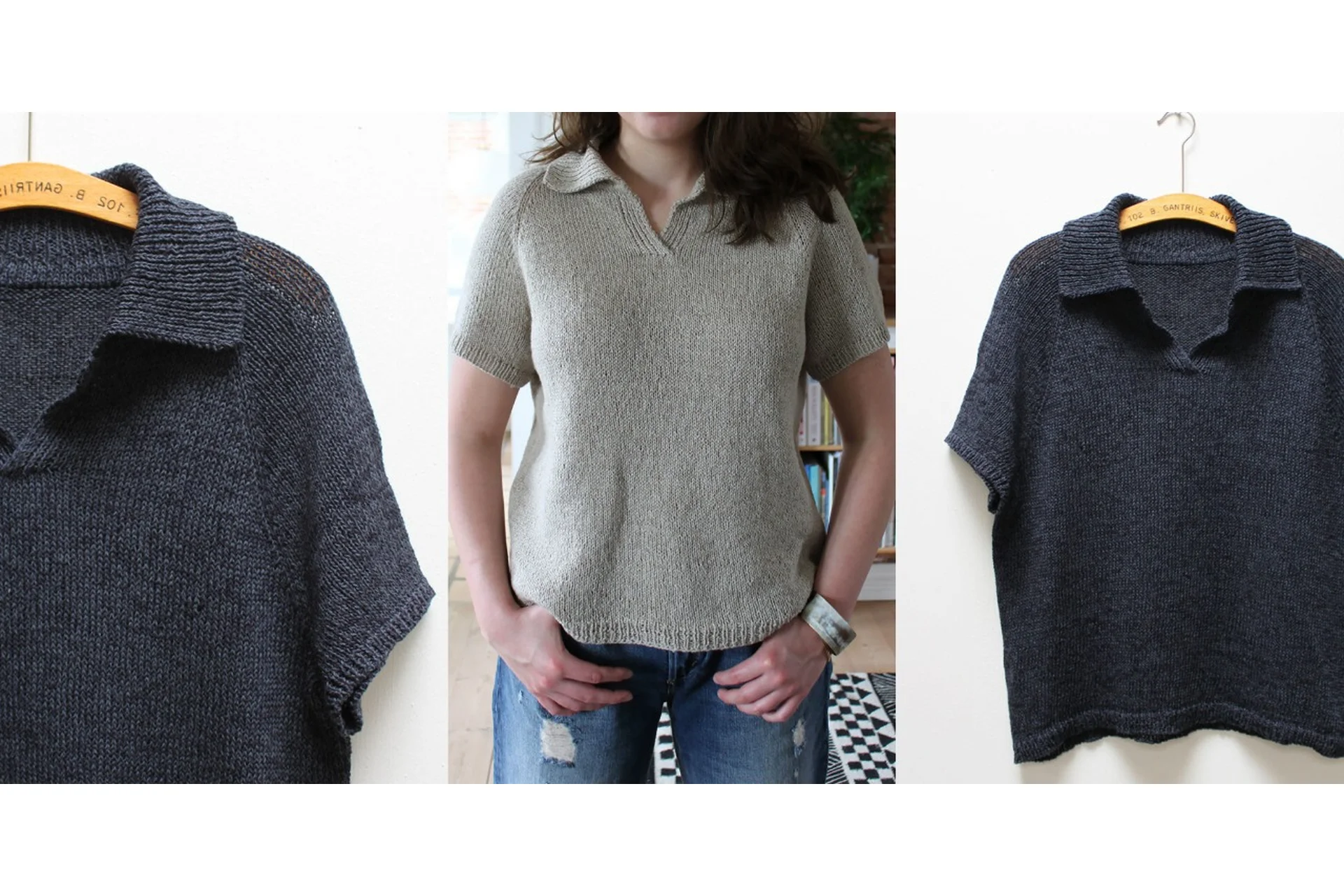 [вяжи.ру] Футболка поло спицами Polo (Sanne Fjalland), фото 1 из 1.