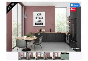 [Creativefabrica] Canvas & Frame Mockup - Modern Kitchen - 4751210 (Elmil Design)