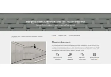 [M&MU Business School UK] Профессиональный онлайн курс Mini MBA Professional, 2020