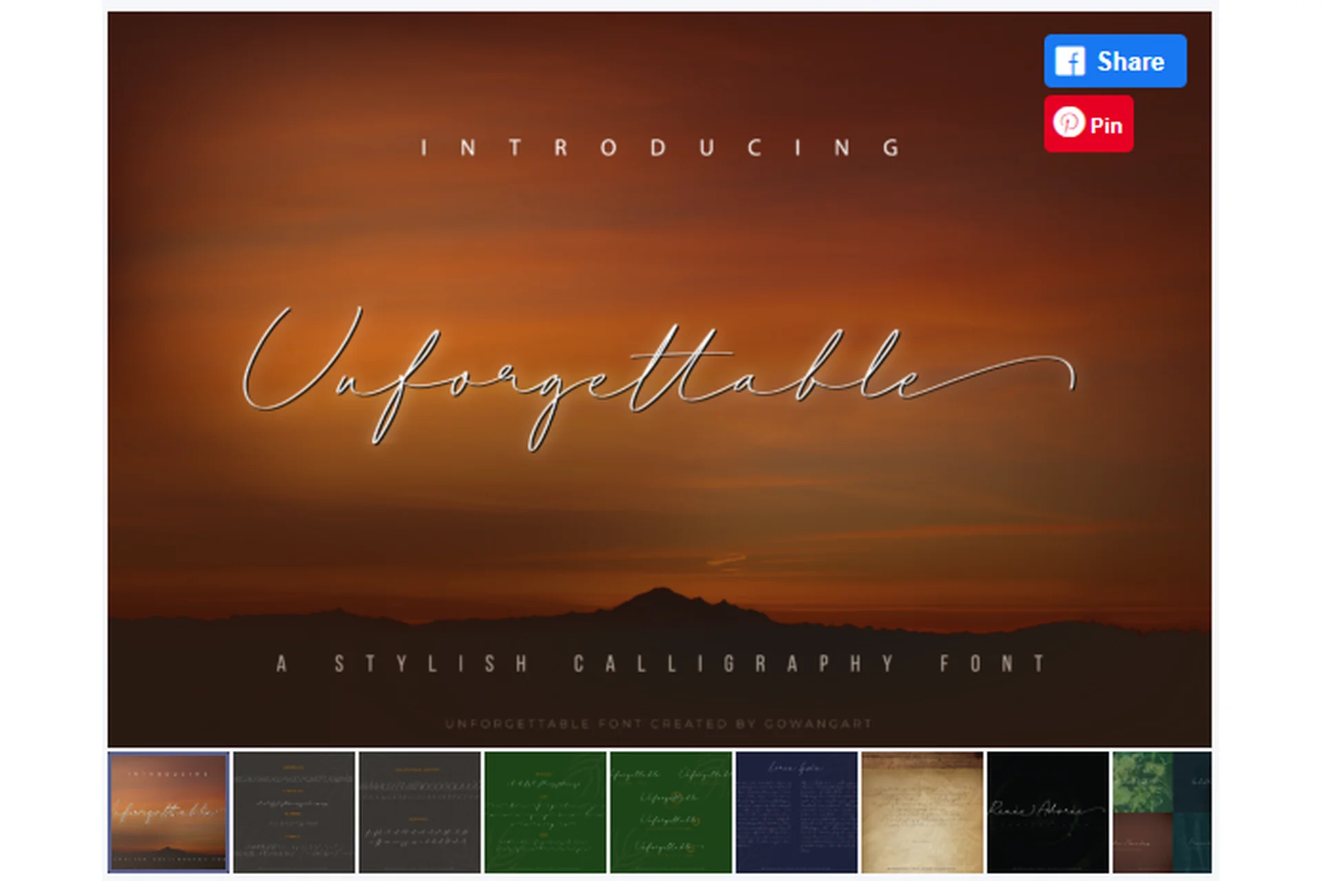 [Creativefabrica] Unforgettable Font (gowangart), фото 1 из 1.