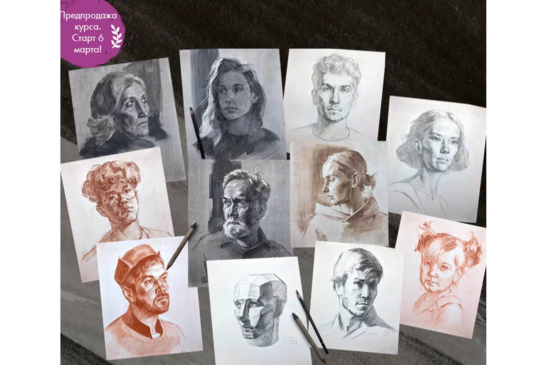 [Художник Online] Портреты в графике 2.0. Тариф Без обратной связи  (Роман Круглов), фото 1 из 1.