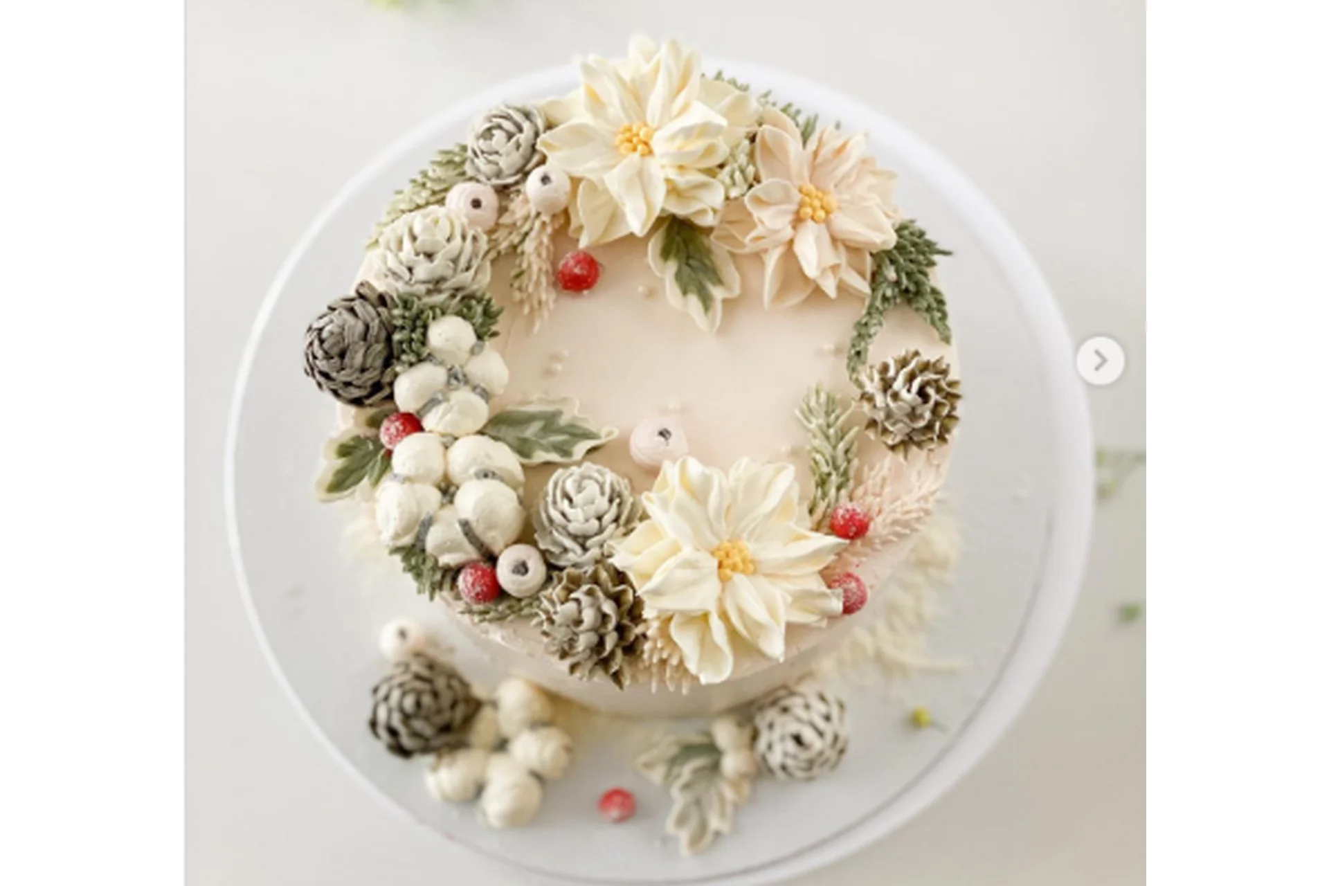 Кремовая флористика «Рождественский декор» (Залина Борисова), фото 1 из 1.