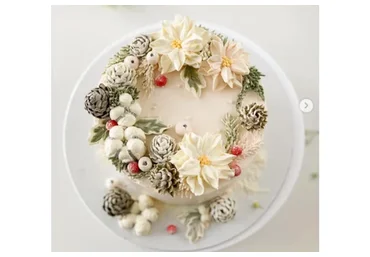 Кремовая флористика «Рождественский декор» (Залина Борисова)