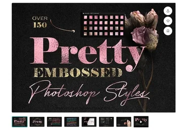 Pretty Foil Embossed PS Styles. 90 Стилей Фольги для Photoshop