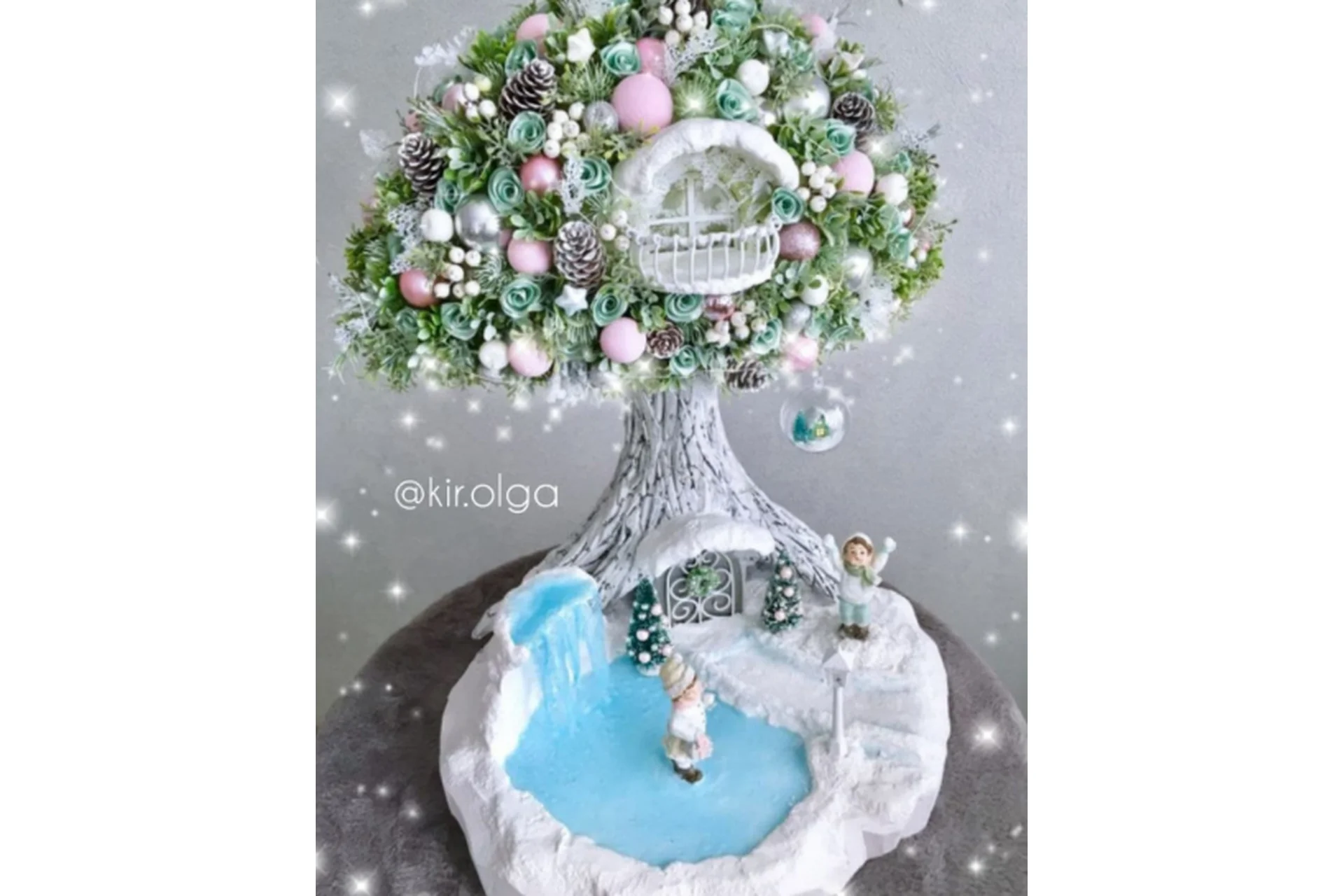 Зимнее дерево с катком (handmade_olgakir), фото 1 из 1.