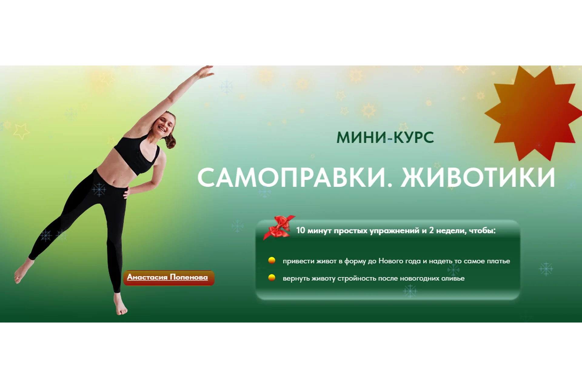 Самоправки. Животики. Тариф Просто подтянуть живот (Анастасия Попенова), фото 1 из 1.