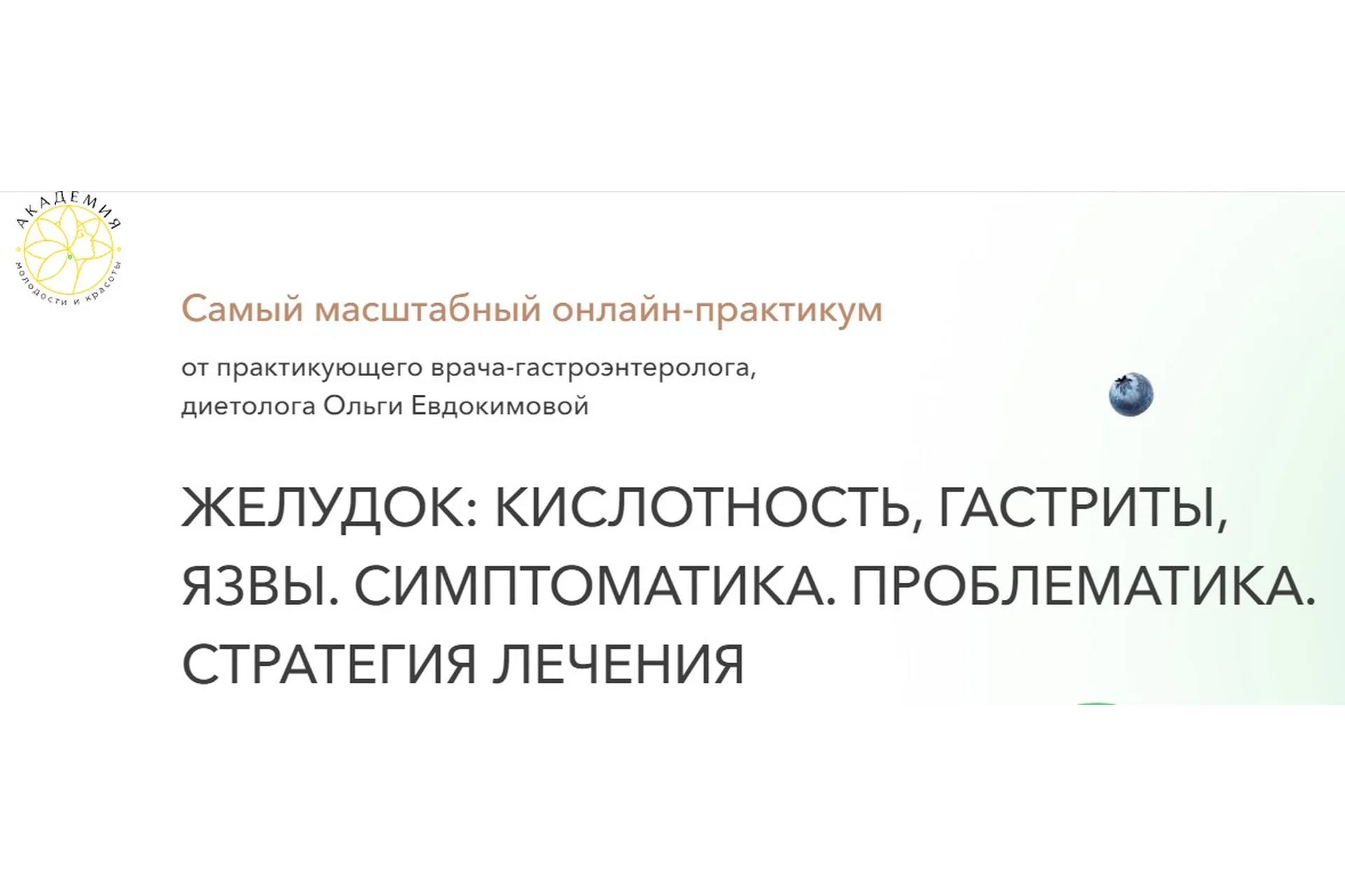 Желудок: кислотность, гастриты, язвы. Симптоматика. Проблематика. Тариф Экспресс (Ольга Евдокимова), фото 1 из 1.