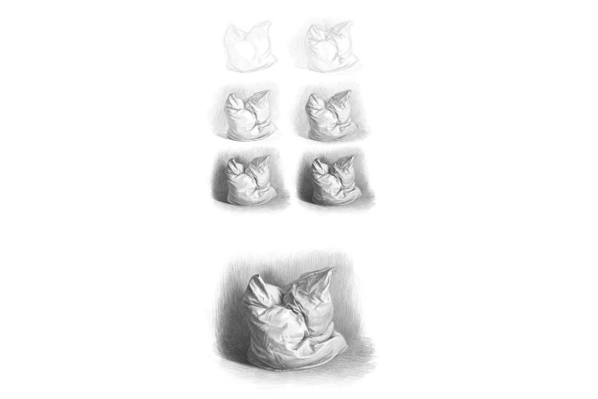 [Art Shima] Как рисовать складки карандашом, фото 1 из 1.