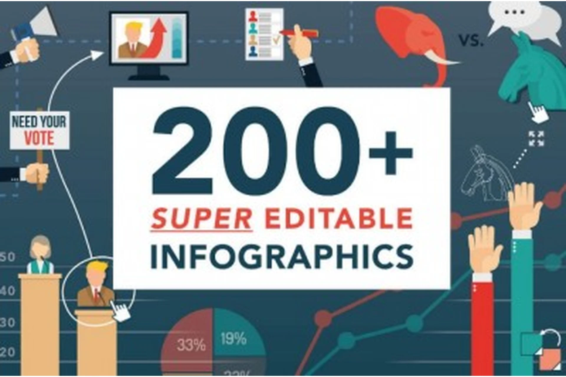 Более 200 редактируемых шаблонов инфографики, 2016, фото 1 из 1.