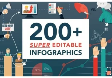 Более 200 редактируемых шаблонов инфографики, 2016