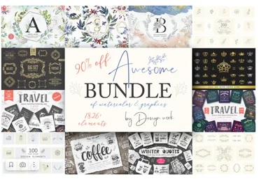 [TheHungryJpeg] Невероятный набор графики / Awesome Bundle by Design Work