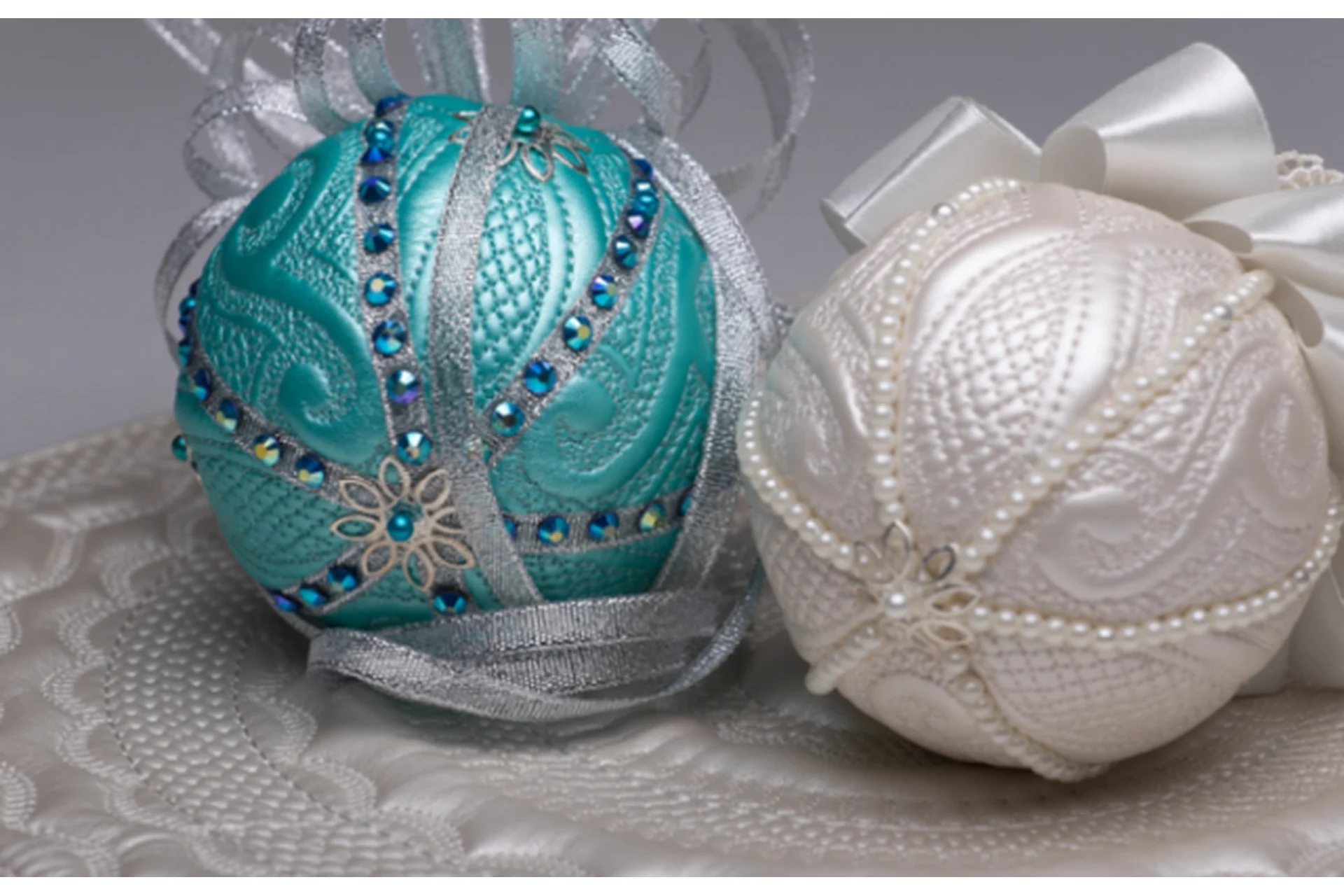 Стеганый шарик «Снежная сказка» (Валентина Букеева), фото 1 из 1.