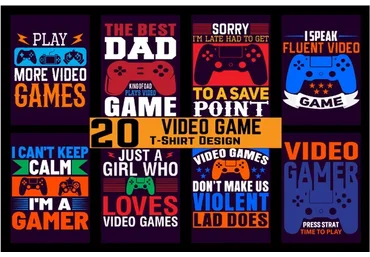 [Creativefabrica] Video Game T-Shirt Design Bundle (adobe_tshirt)