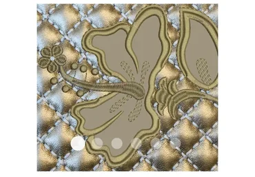 «Гибискус» для объемной машинной вышивки на стеганой основе (Валентина Букеева)