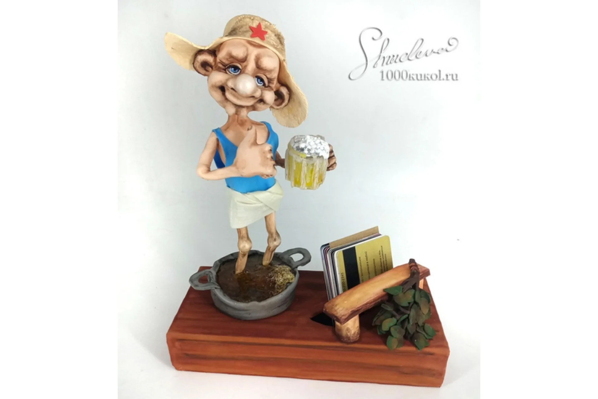 Мужичок в тазике. Визитница (Татьяна Шмелева), фото 1 из 1.