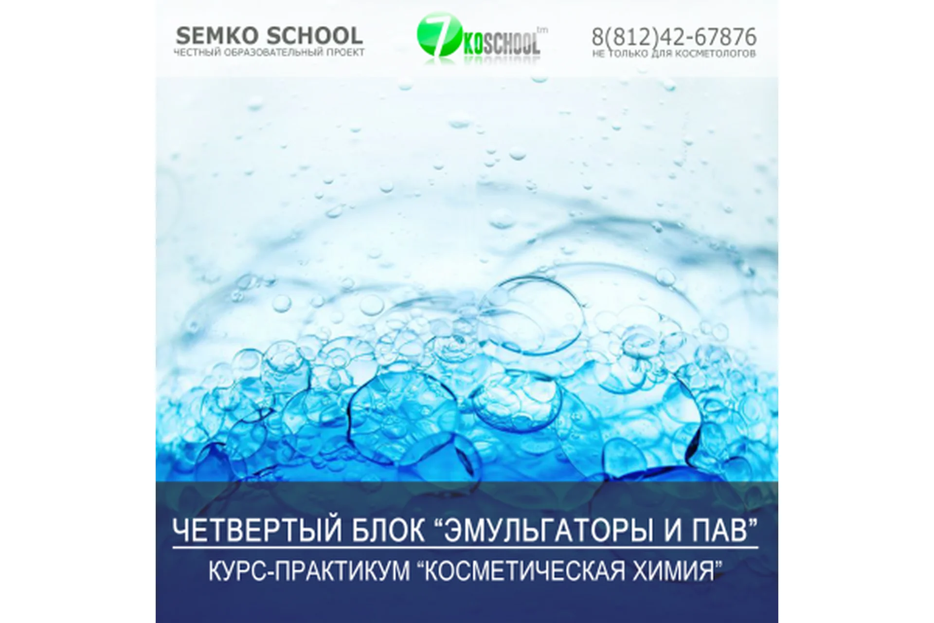 [7koschool] Косметическая химия. Блок 4 «Эмульгаторы и ПАВ» (Анастасия Семко), фото 1 из 1.
