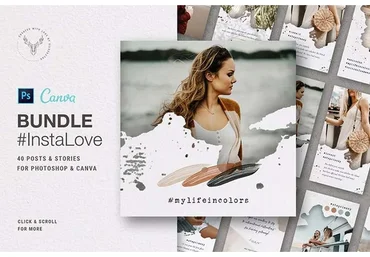 [CreativeMarket] PS+Canva #InstaLove Posts & Stories (SilverStag)