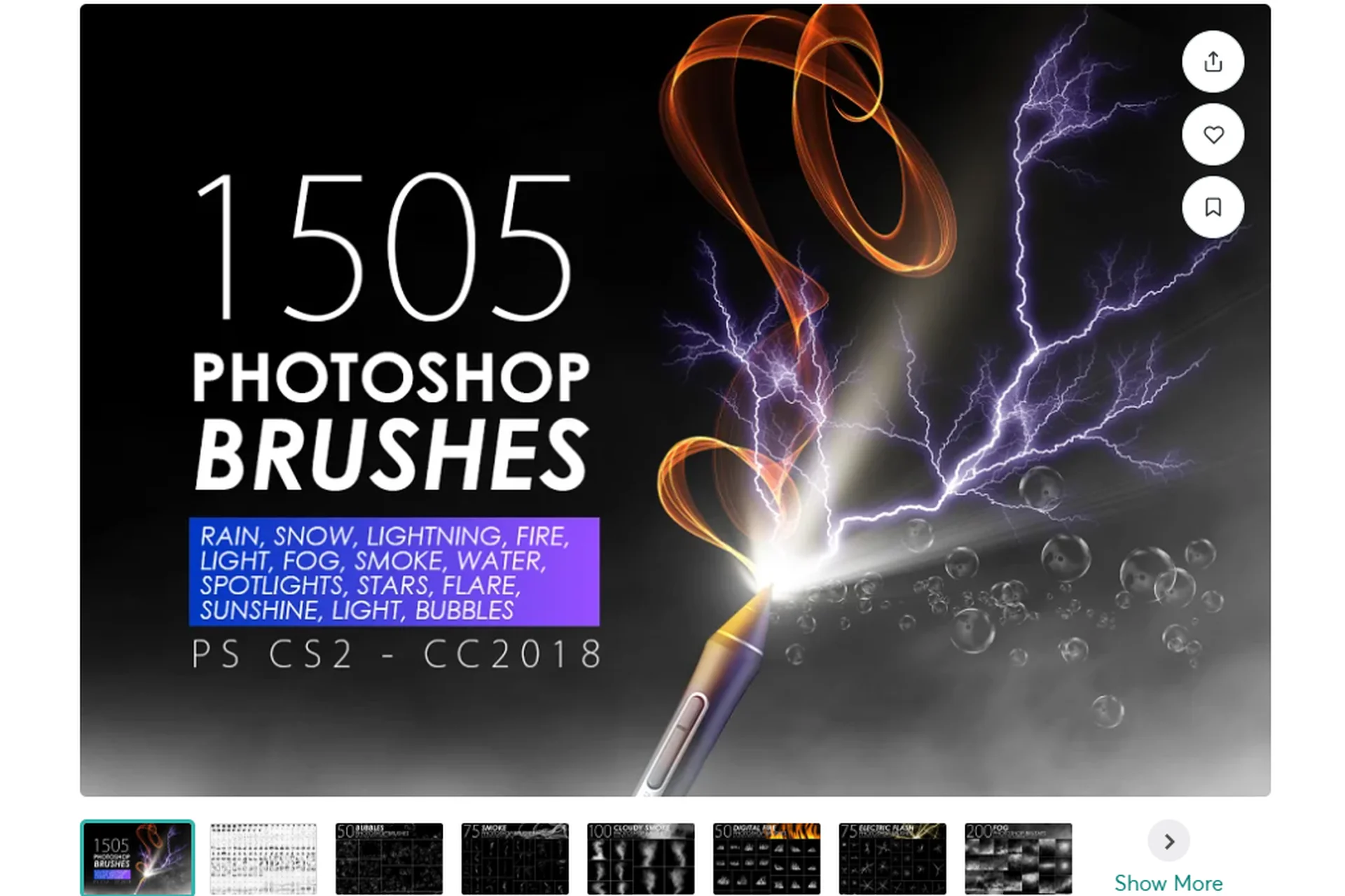 [CreativeMarket] 1505 кистей VFX Photoshop (ArtistMef), фото 1 из 1.