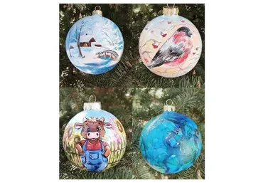 Роспись ёлочных шаров. Ноябрь 2020 (Дарья Савченко)