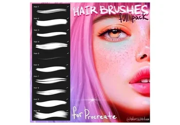 Волосы. Кисти для Procreate (Юлия Разумова)