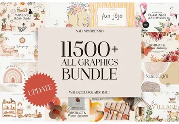[Creativemarket] 11500! All graphics bundle (Spasibenko Art)