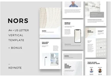 [PixaSquare] Вертикальный шаблон презентации Nors / Nors A4 Vertical Keynote