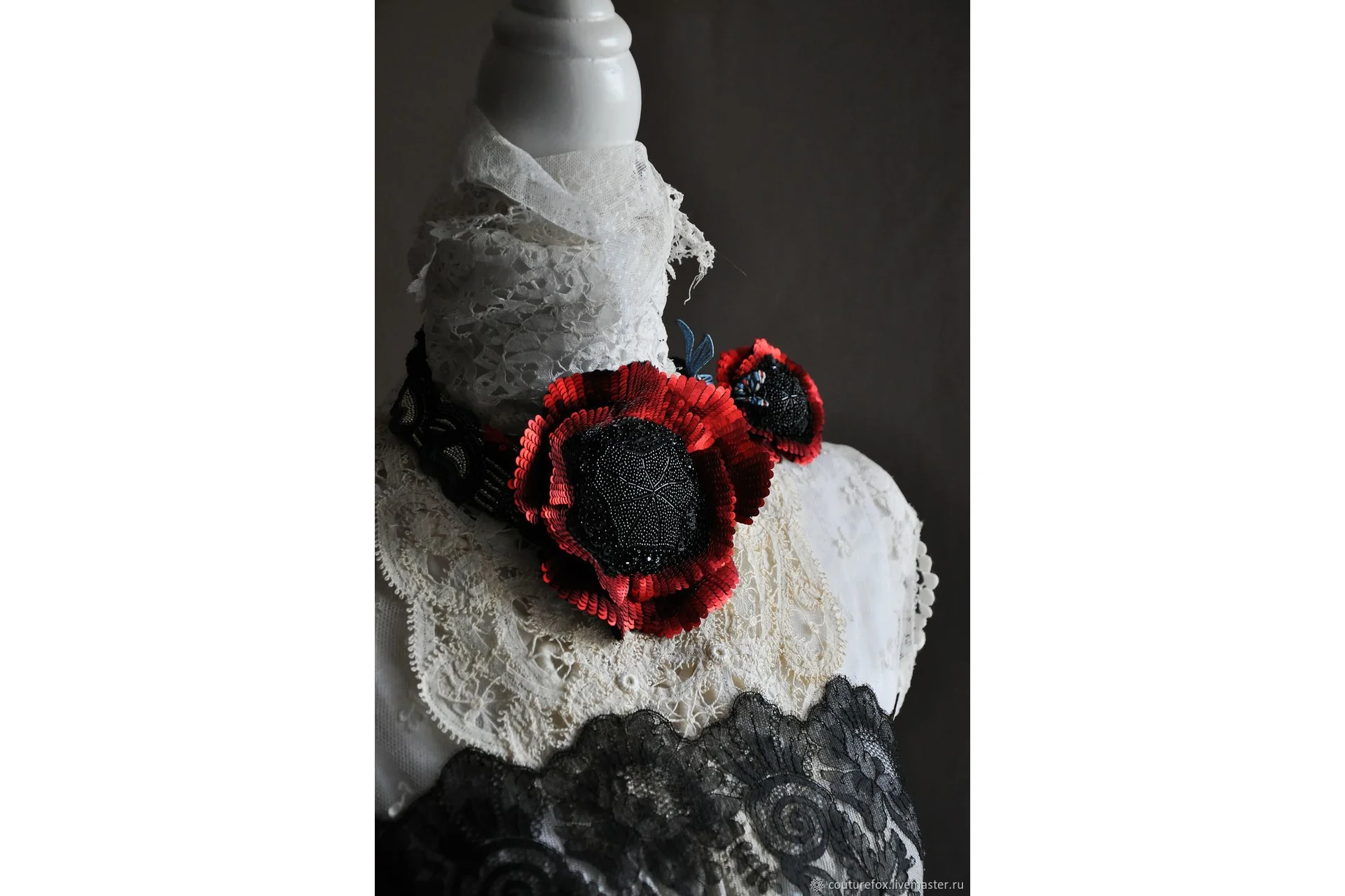 Маки. Колье и коктейльное кольцо (Katrina Mayzengelter), фото 1 из 1.