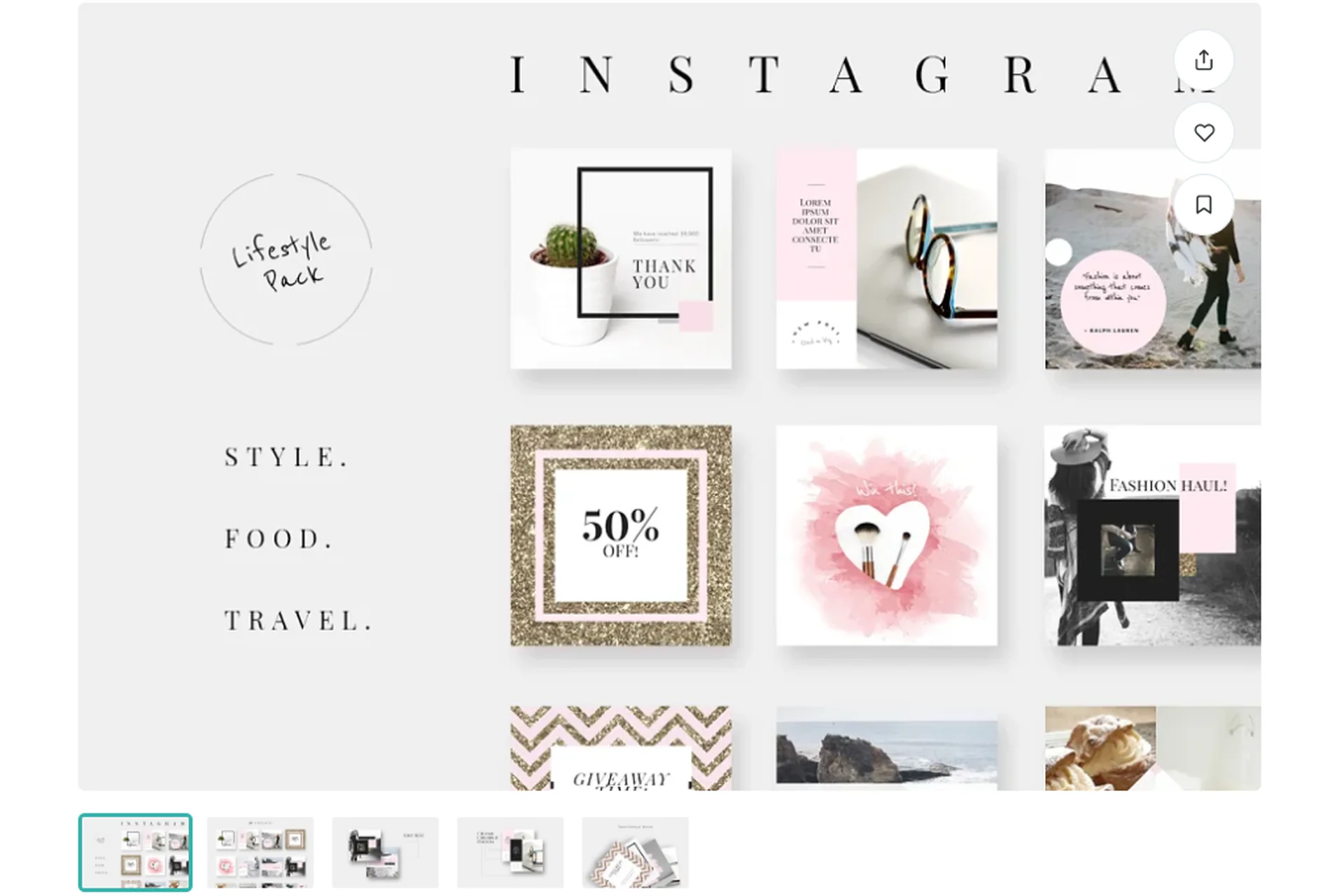 [Creative Market] 20 обворожительных шаблонов Instagram, фото 1 из 1.