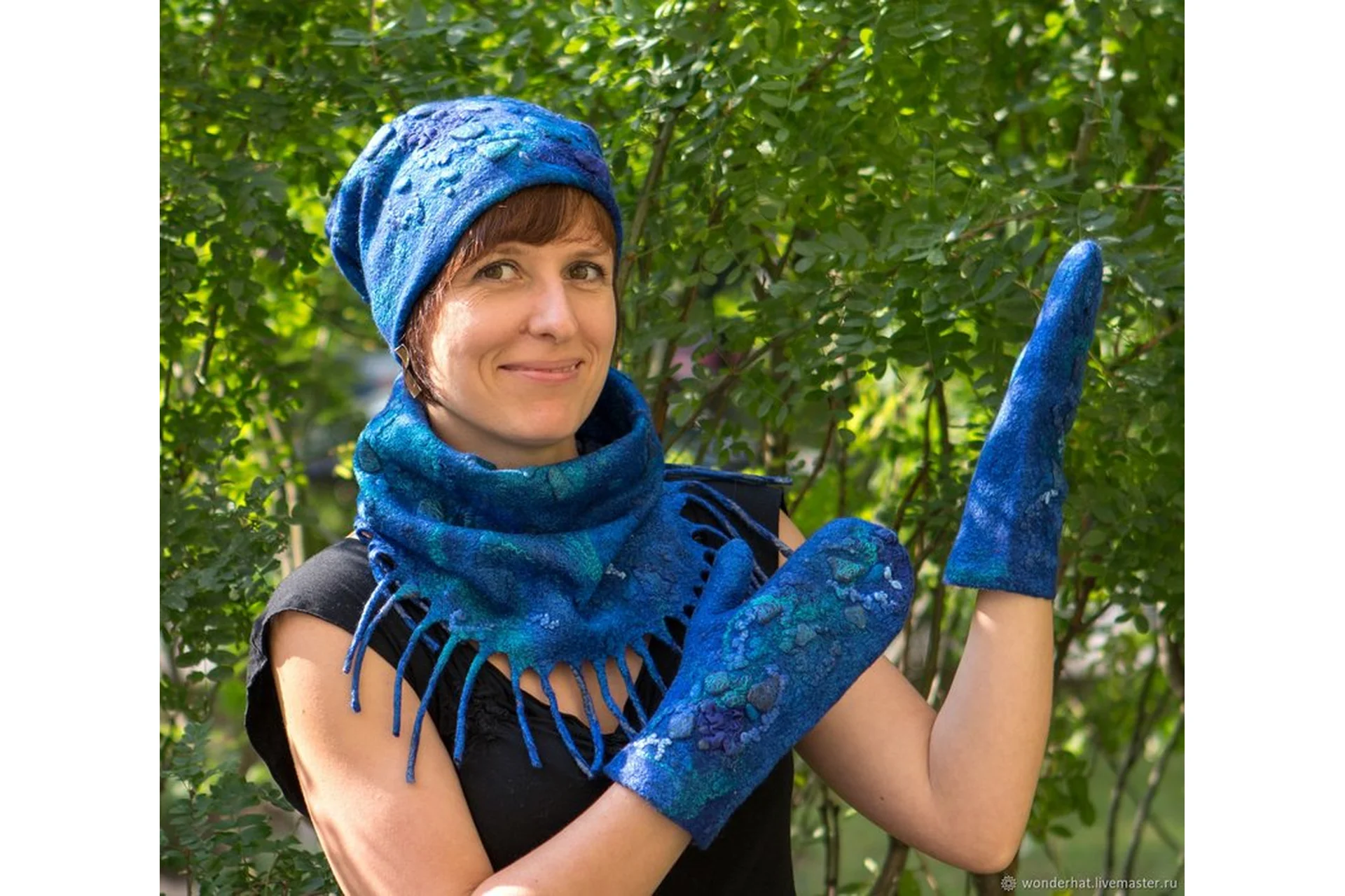 Комплект аксессуаров: шапочка, снуд, варежки (Екатерина Ветрова), фото 1 из 1.