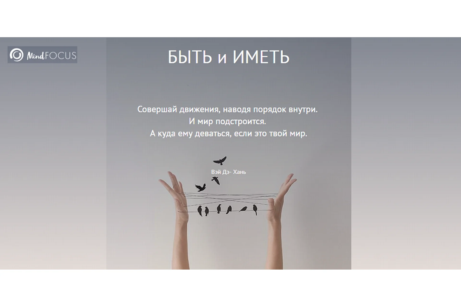 [MindFocus] Быть и иметь (Катерина Суратова), фото 1 из 1.