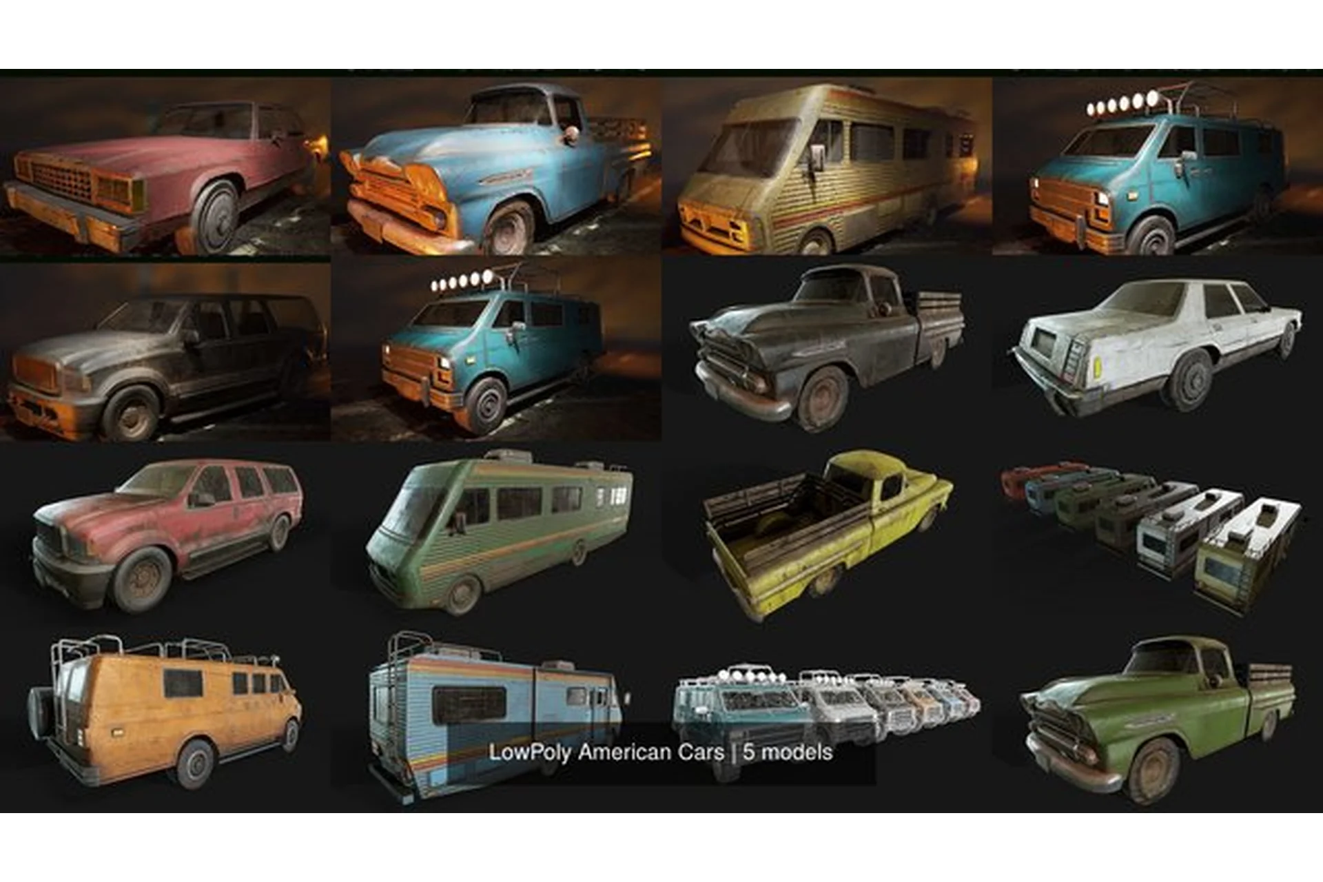 [Reallusion] Old American Cars Collection (game-ready), фото 1 из 1.