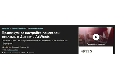 [Udemy] Практикум по настройке поисковой рекламы в Директ и AdWords (Galina Ivannikova)