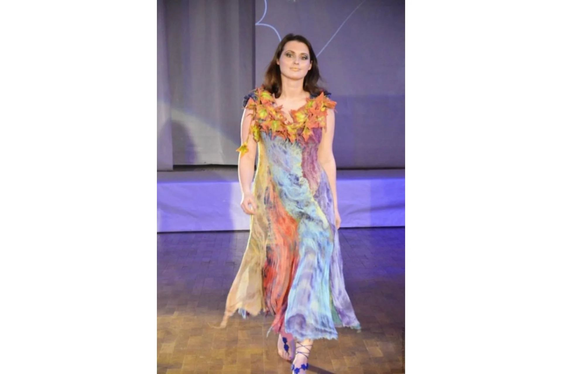 Летнее платье «Русалка» из крашеной марли (Елена Смирнова), фото 1 из 1.