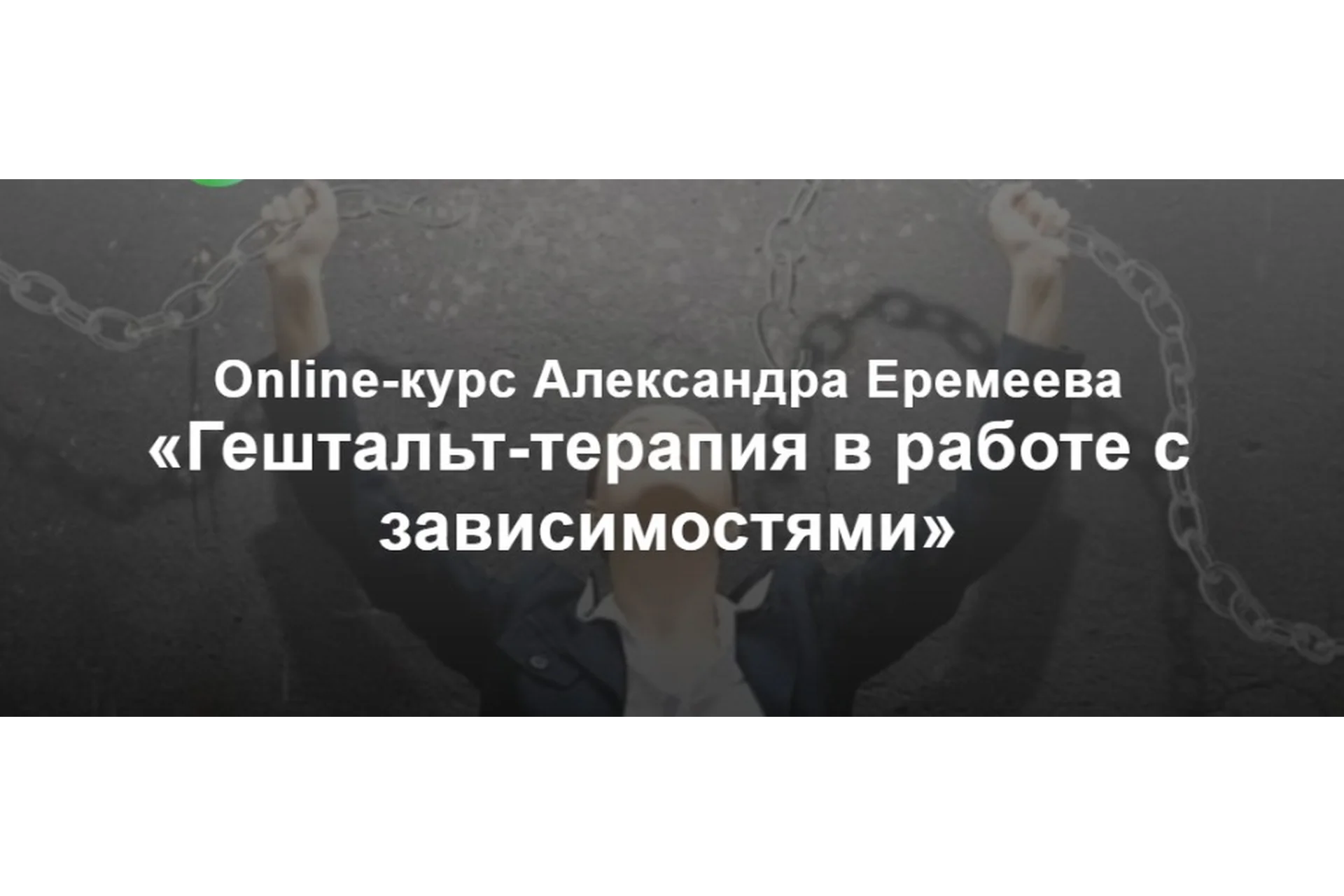 [МИГиП] Гештальт-терапия в работе с зависимостями. Полный теоретический курс (Александр Еремеев), фото 1 из 1.