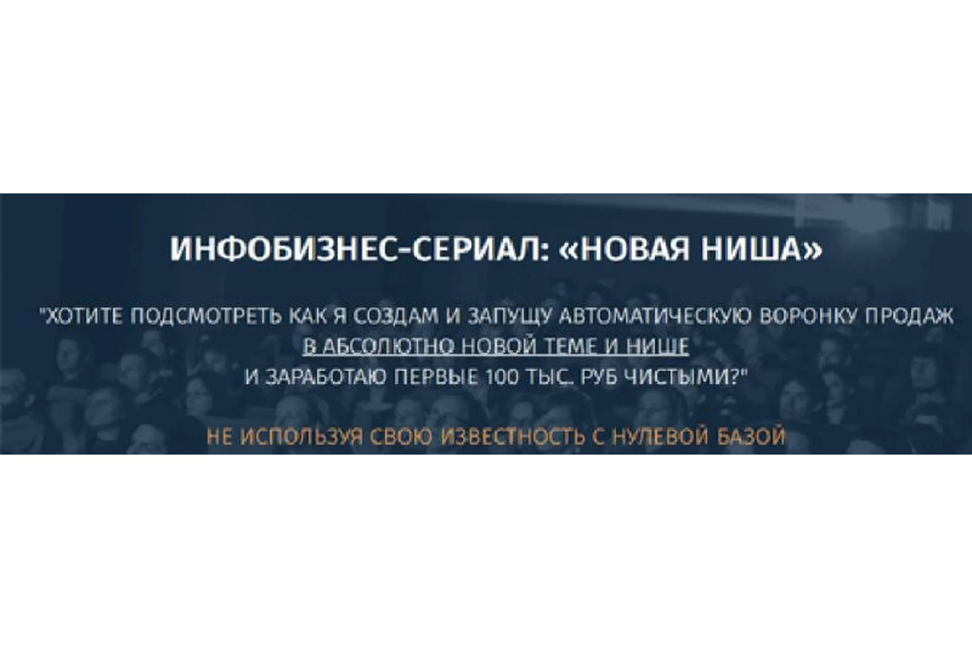 Новая ниша. Инфобизнес-сериал (Юрий Курилов), фото 1 из 1.