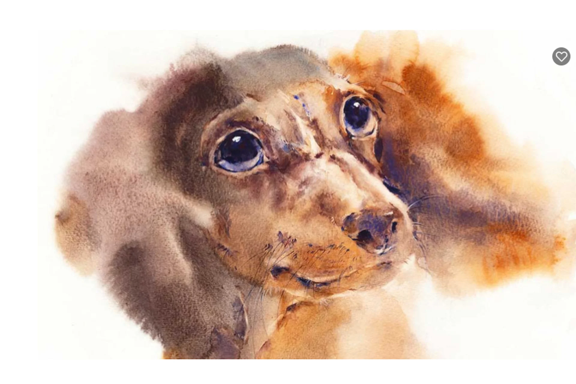Портрет собаки акварелью в авторской технике (Марина Поспелова), фото 1 из 1.