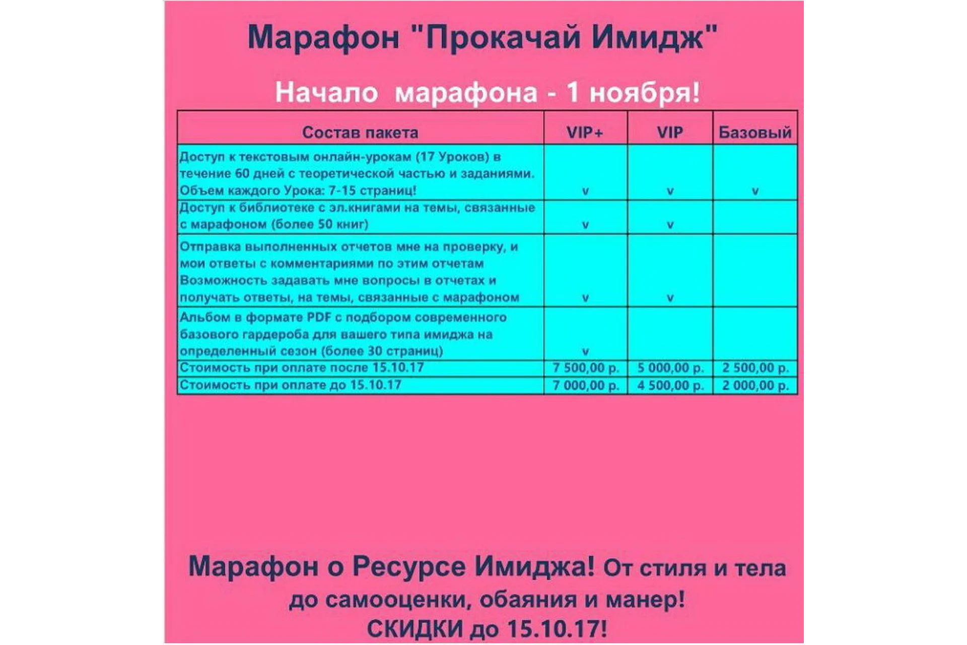 Прокачай имидж. Тариф Базовый (Romanistka - Натали Романистка), фото 1 из 1.