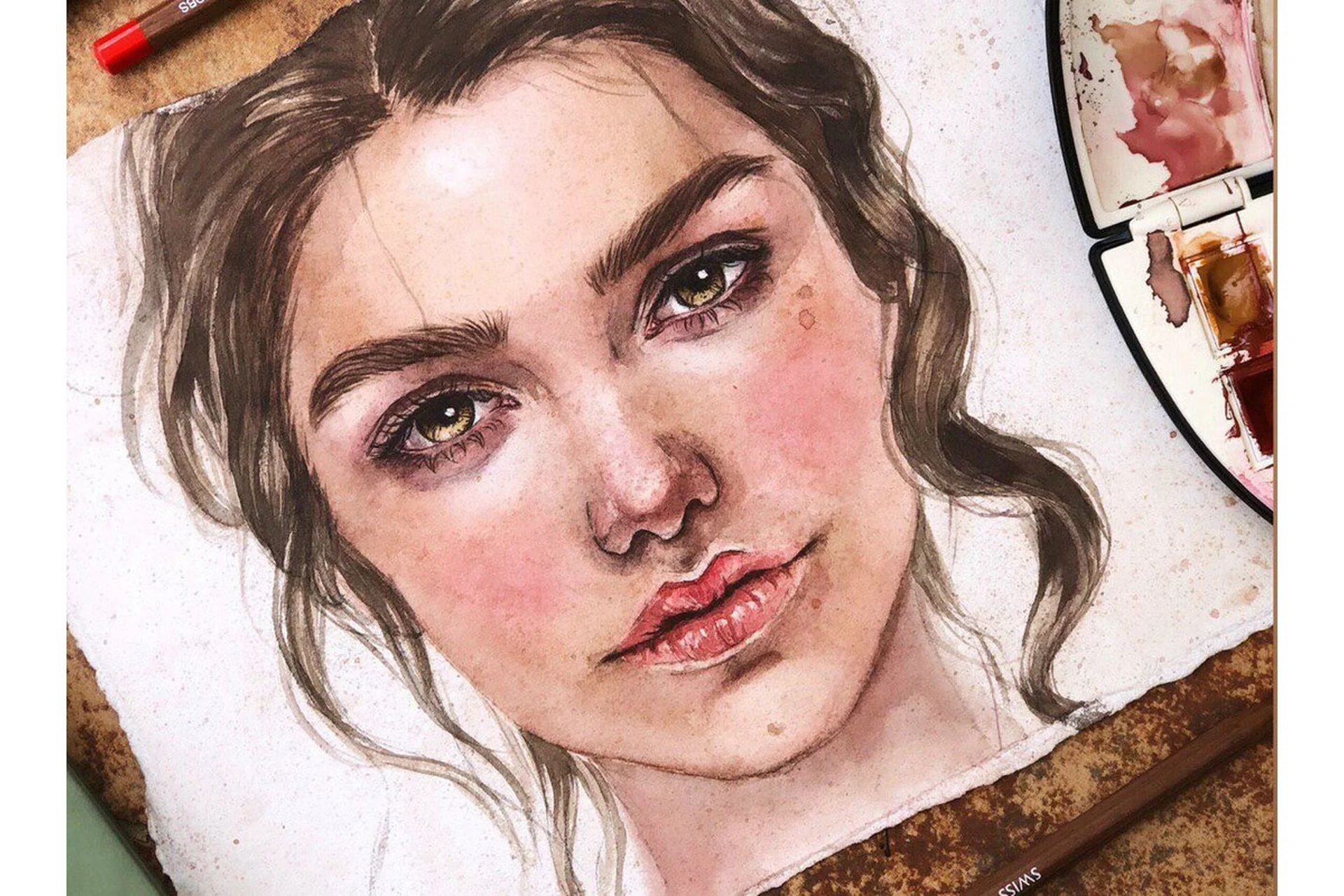 [KalachevaSchool] Портрет акварелью, 2019 (Светлана Шанталь), фото 1 из 1.