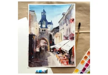 Городской пейзаж акварелью (Анна Майорова)