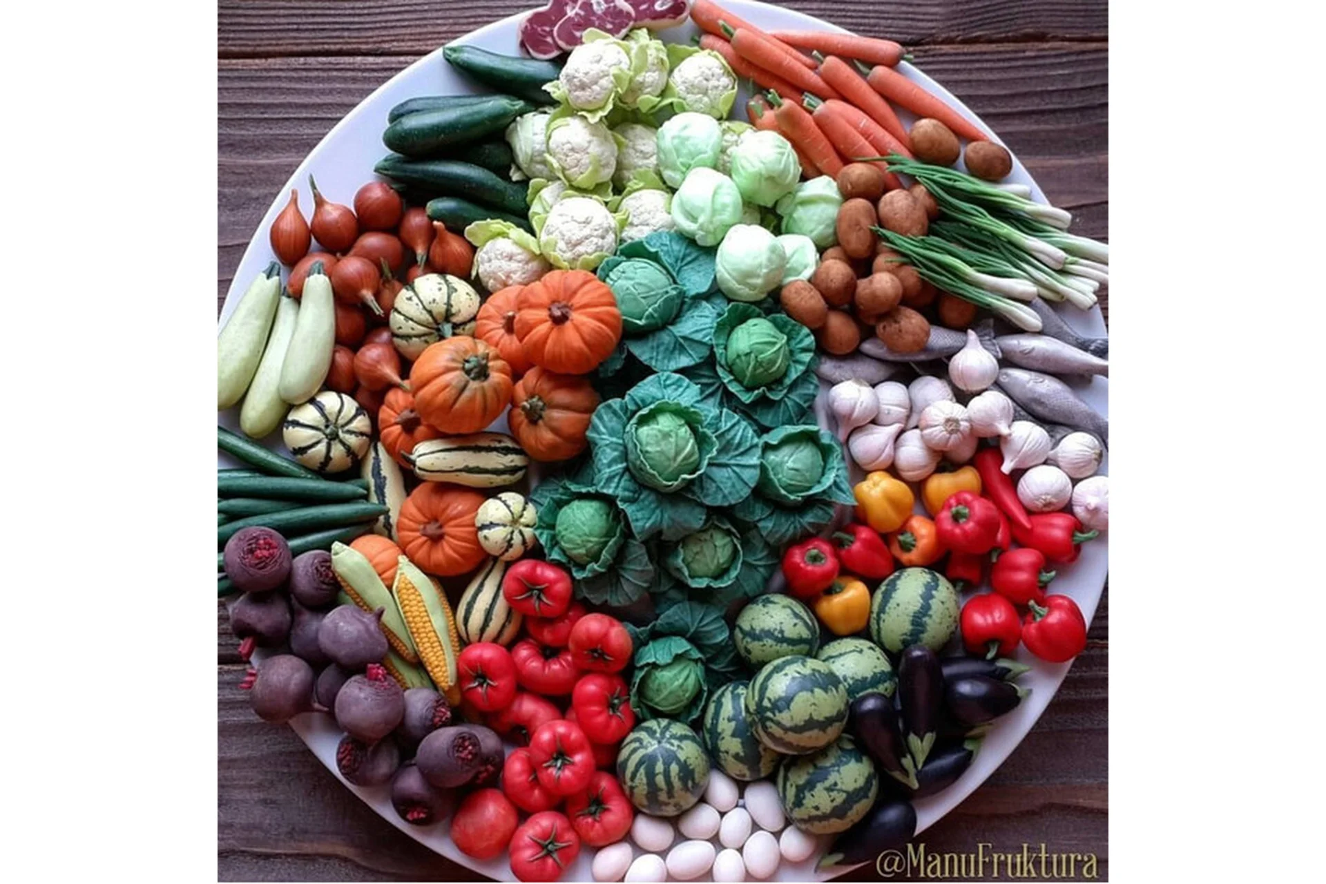 [ManuFruktura] Лепка 19 овощей и фруктов (Юлия Бухарова), фото 1 из 1.