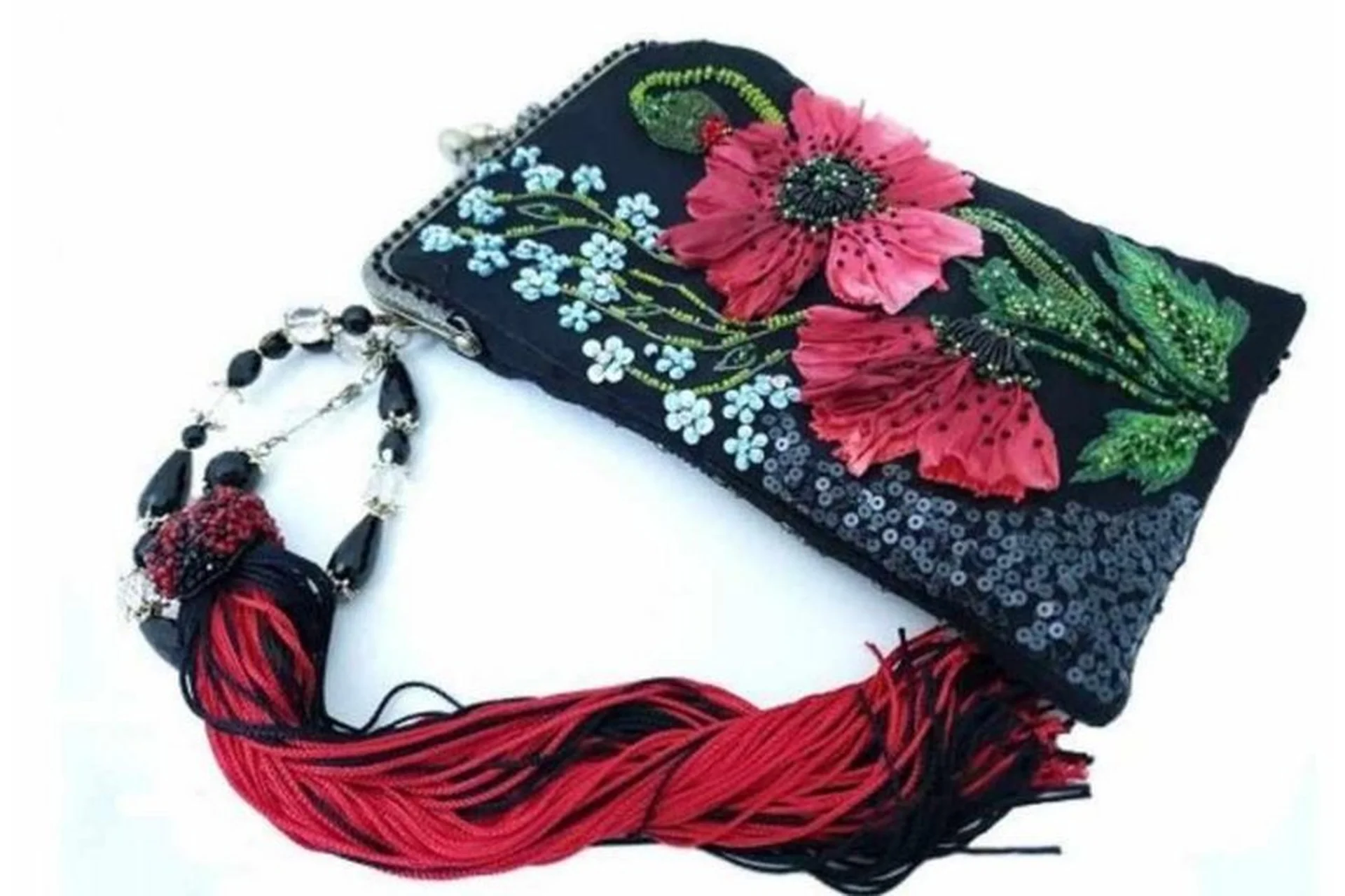 Кутюрная вышивка & шёлковая флористика. Сумочка с фермуаром «Ла Фениче» (Светлана Прибылова), фото 1 из 1.